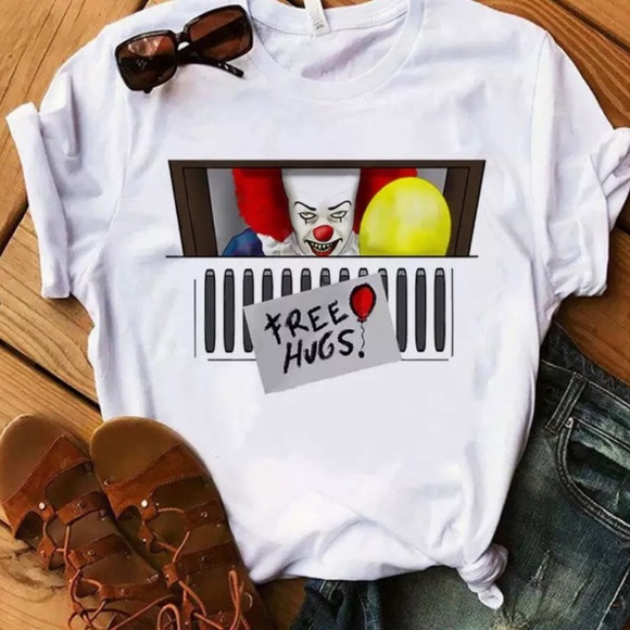 Laguna Girls Tops - ✨ New IT Pennywise Clown “Free Hugs”  Tee T Shirt